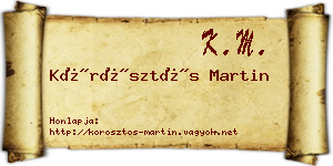 Körösztös Martin névjegykártya
