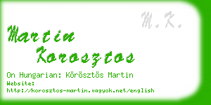 martin korosztos business card
